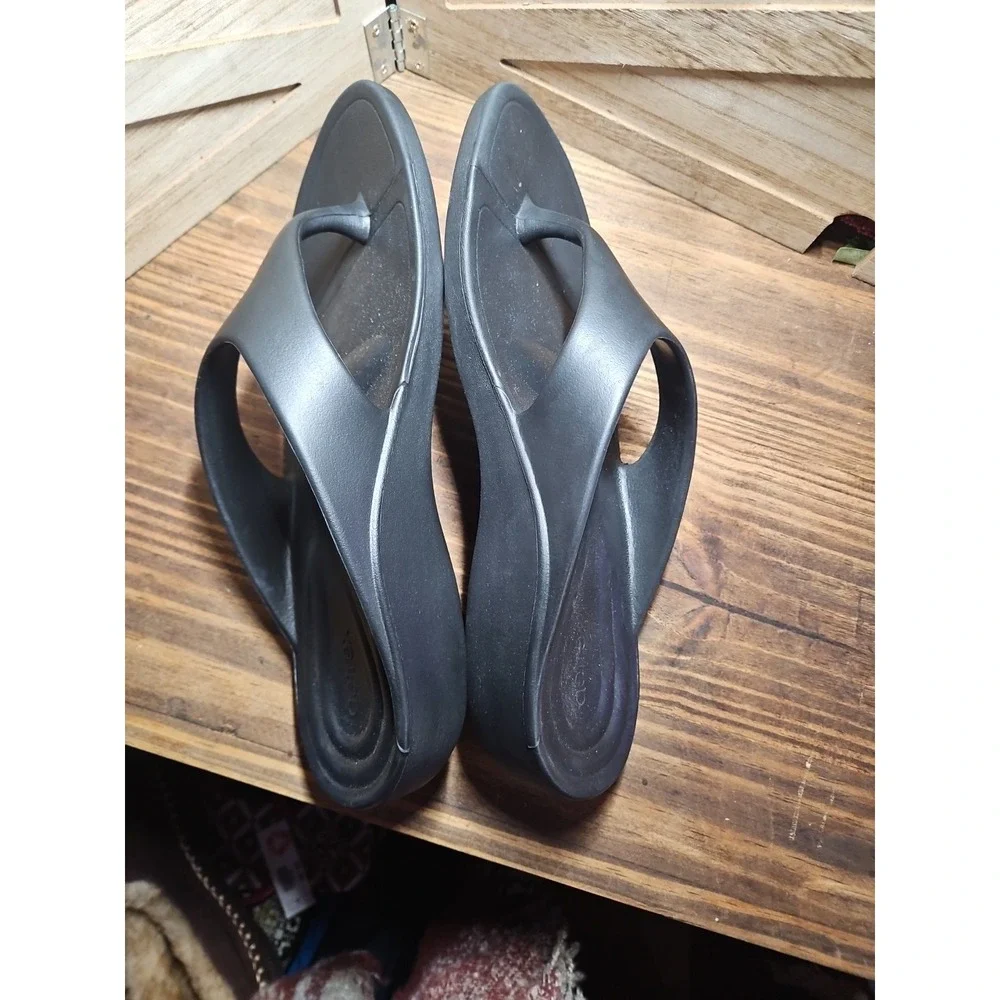 Aetrex Men's Sz 10 Maui Orthopedic Flip Flops‎ Charcoal #425